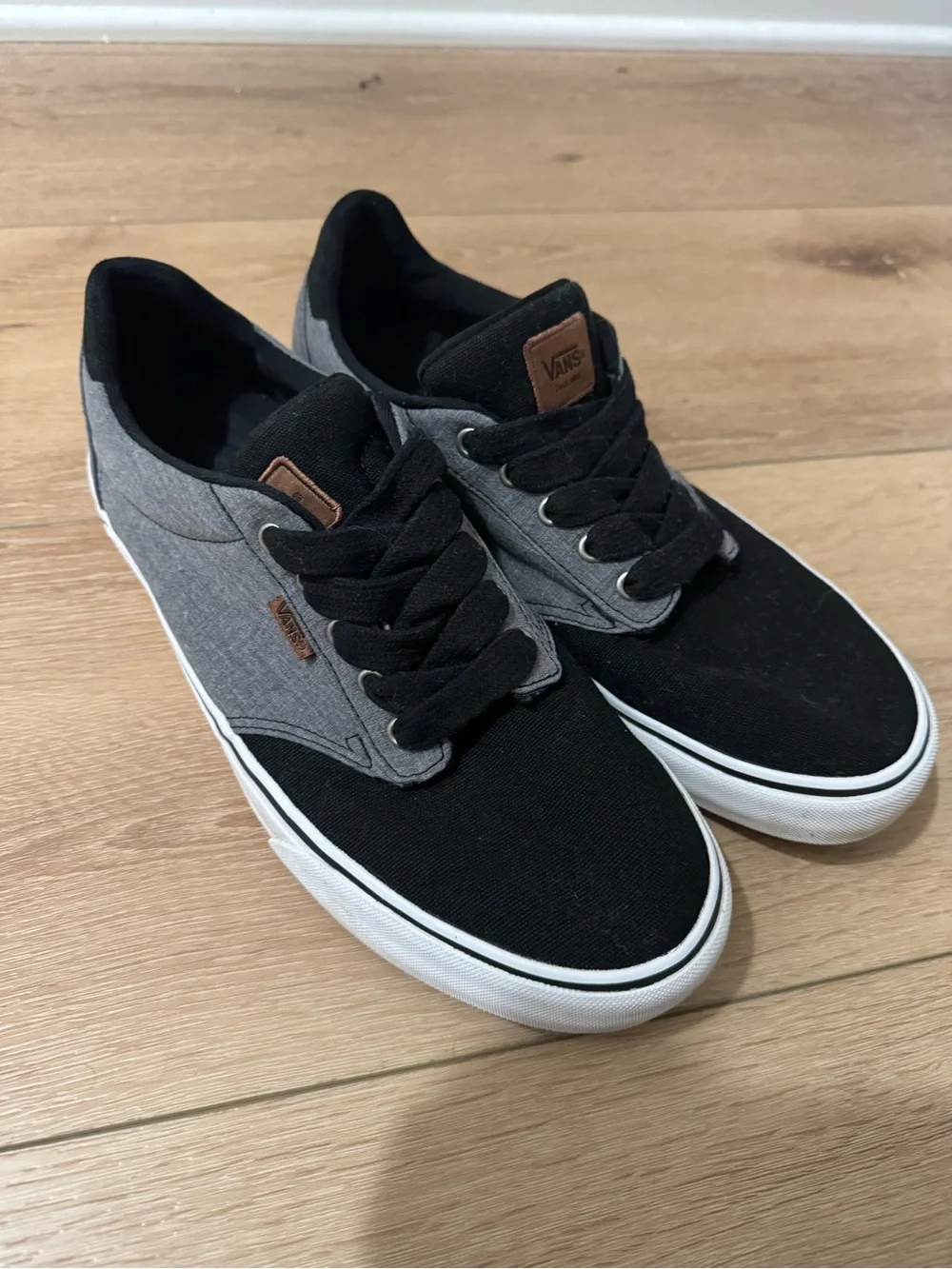 🛹Vans Men’s Atwood Deluxe Black & Gray Canvas Skater Shoes Sneakers 11
